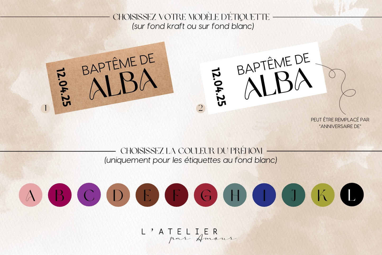 Mini bougie initiale personnalisable
