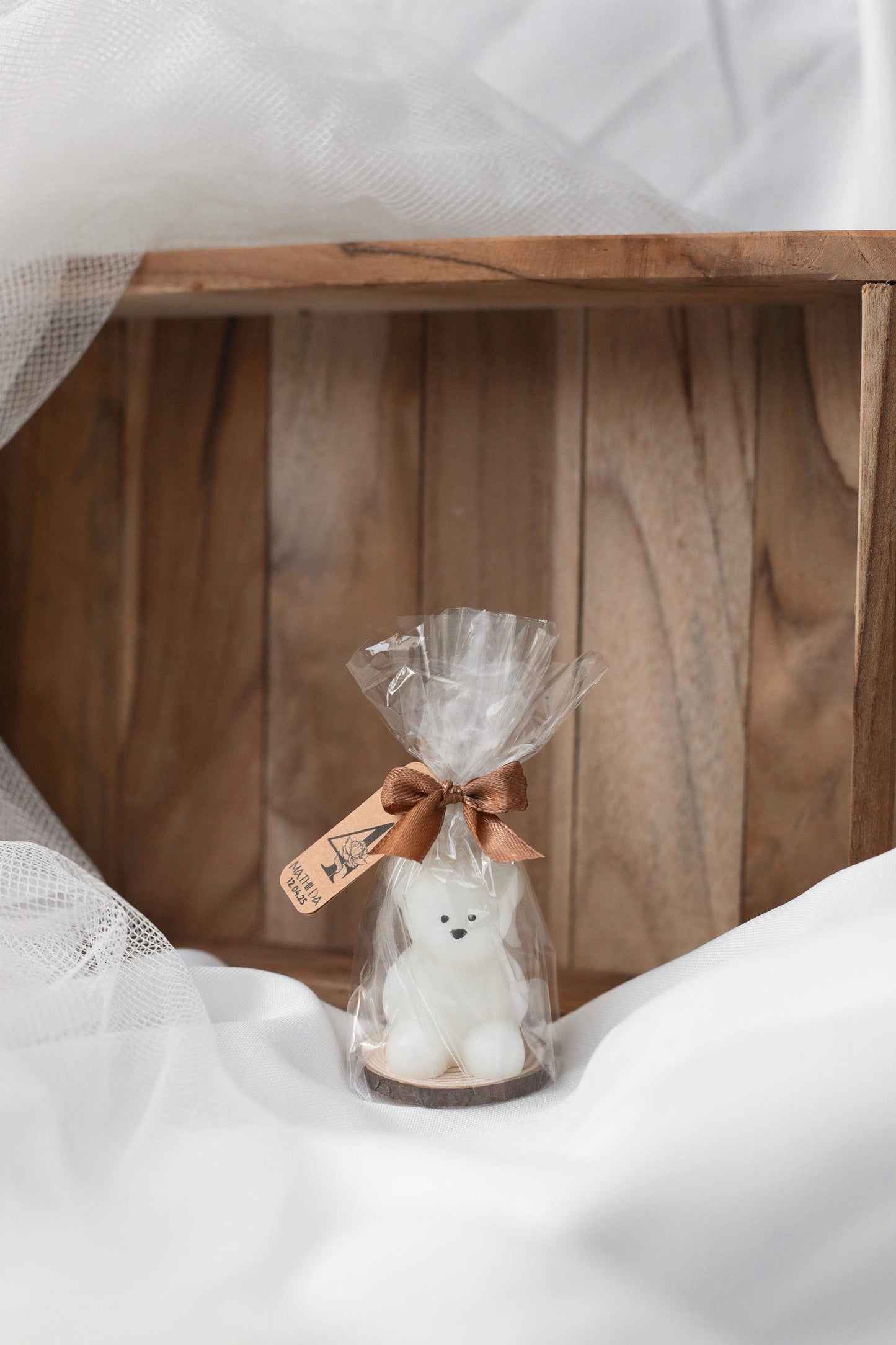 Mini bougie ourson personnalisable