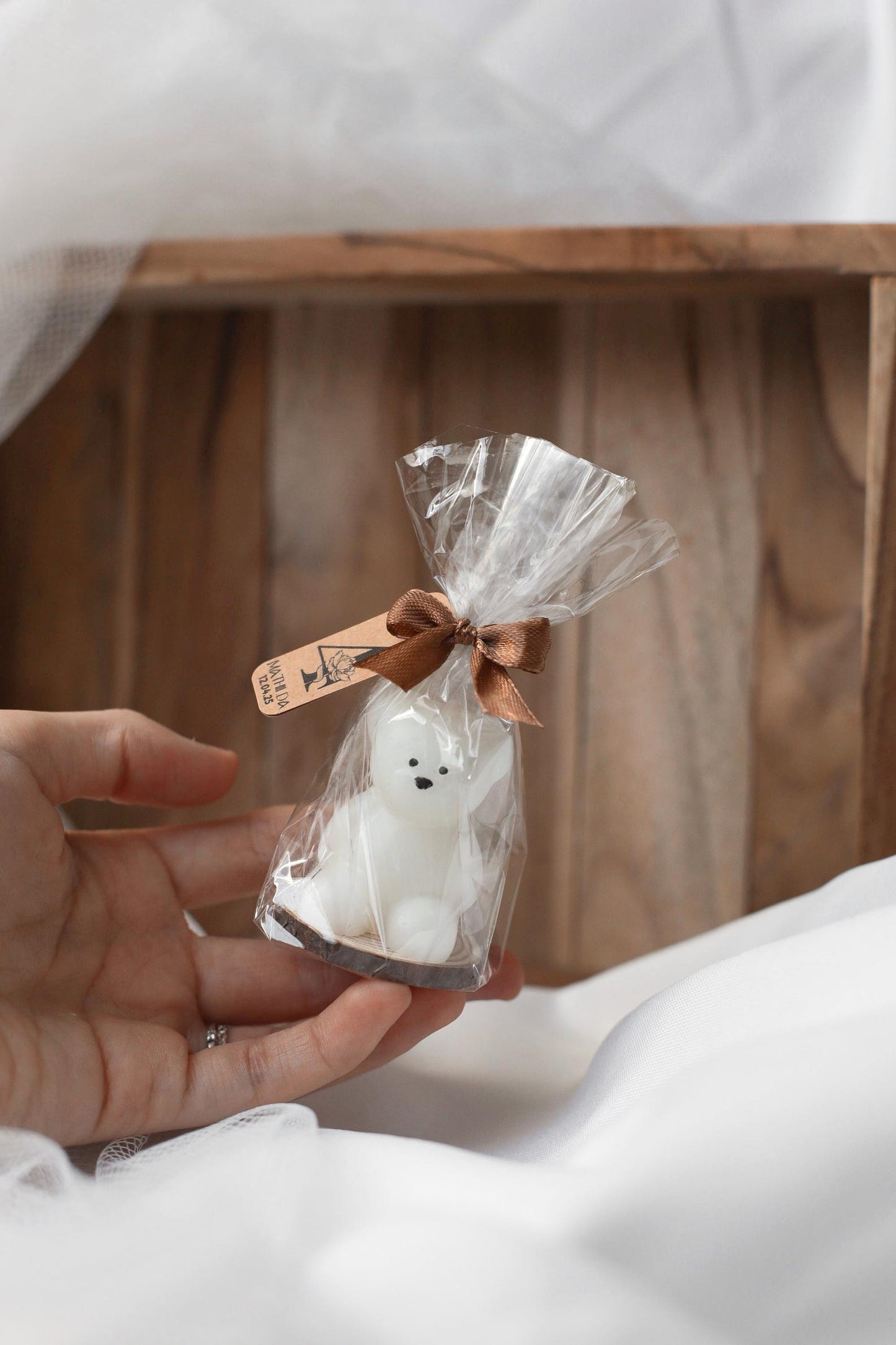 Mini bougie ourson personnalisable