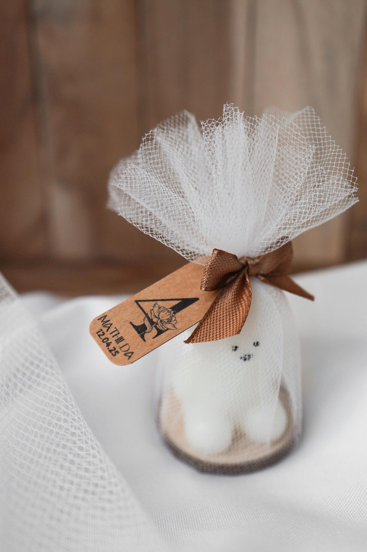 Mini bougie ourson personnalisable
