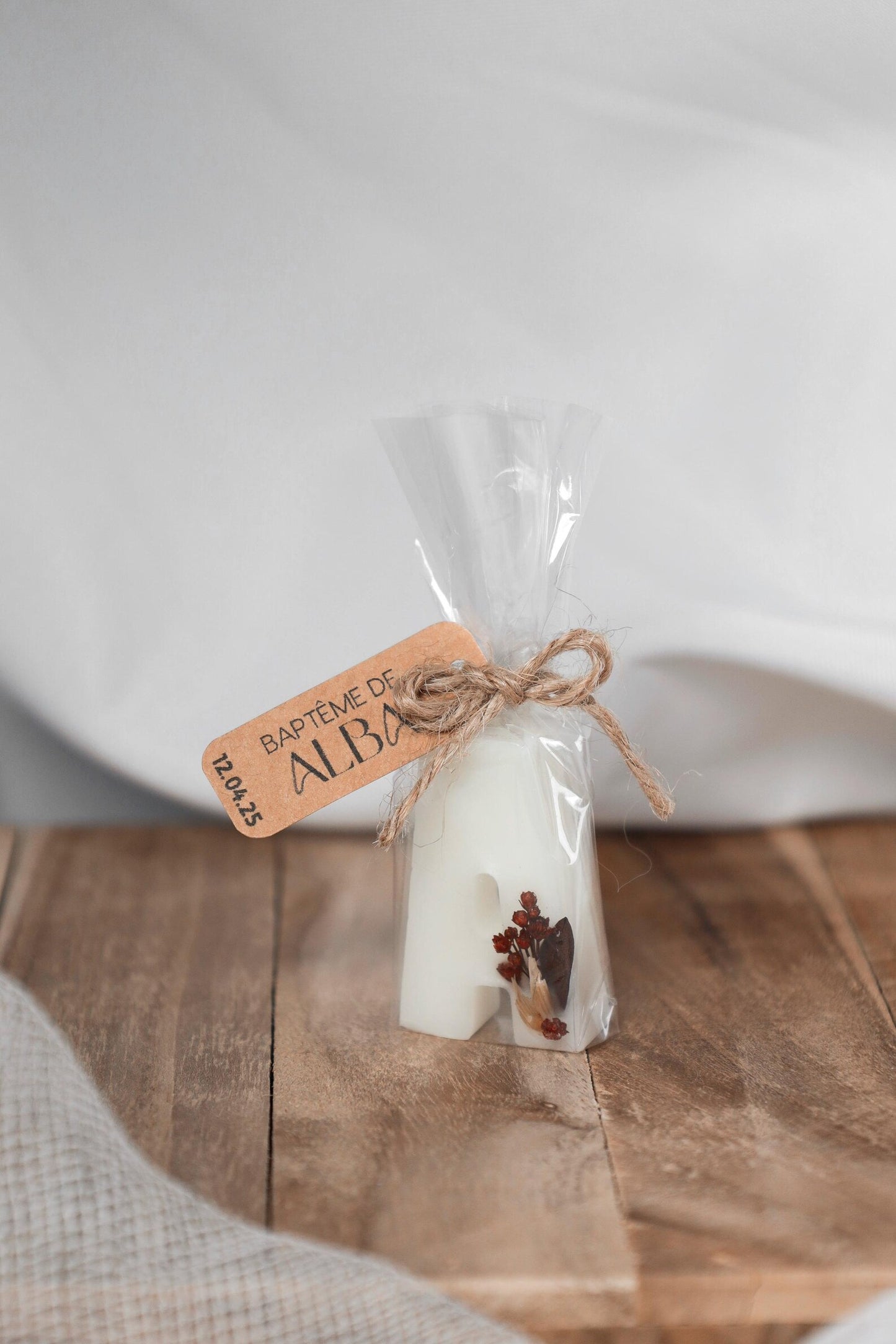 Mini bougie initiale personnalisable