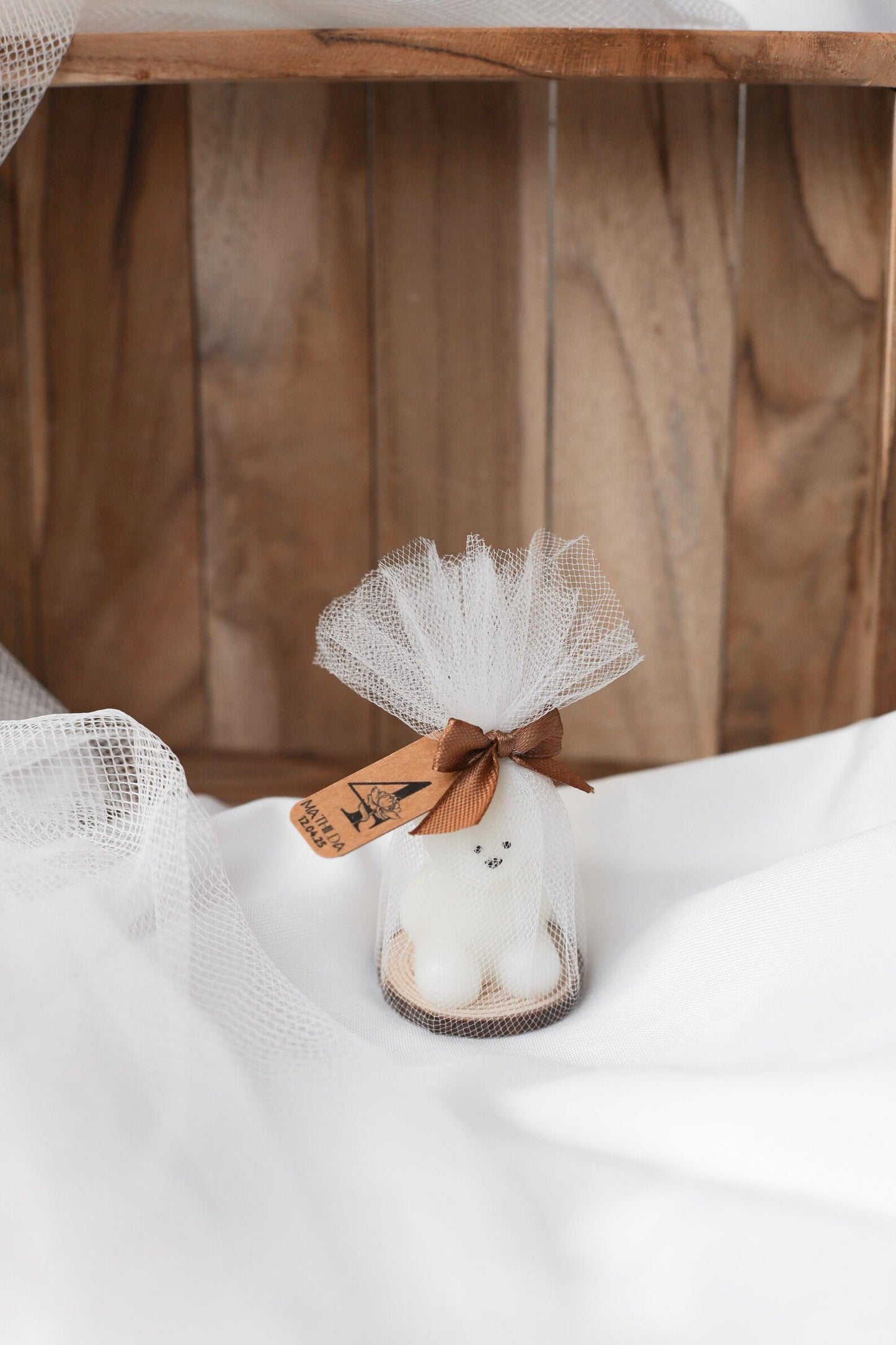 Mini bougie ourson personnalisable