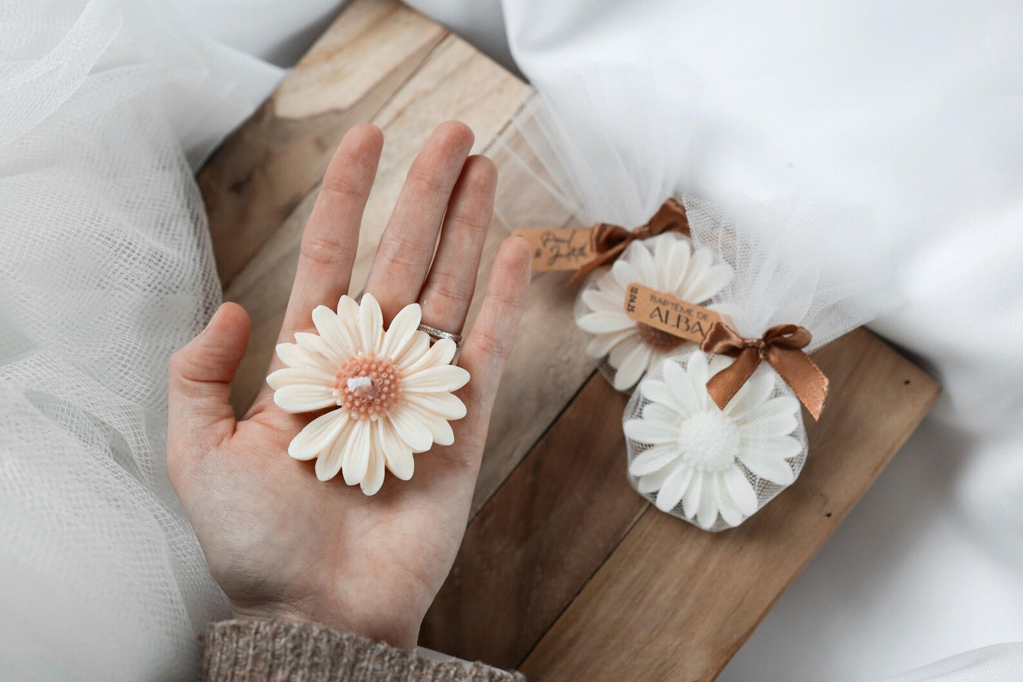Minis bougies marguerite personnalisable