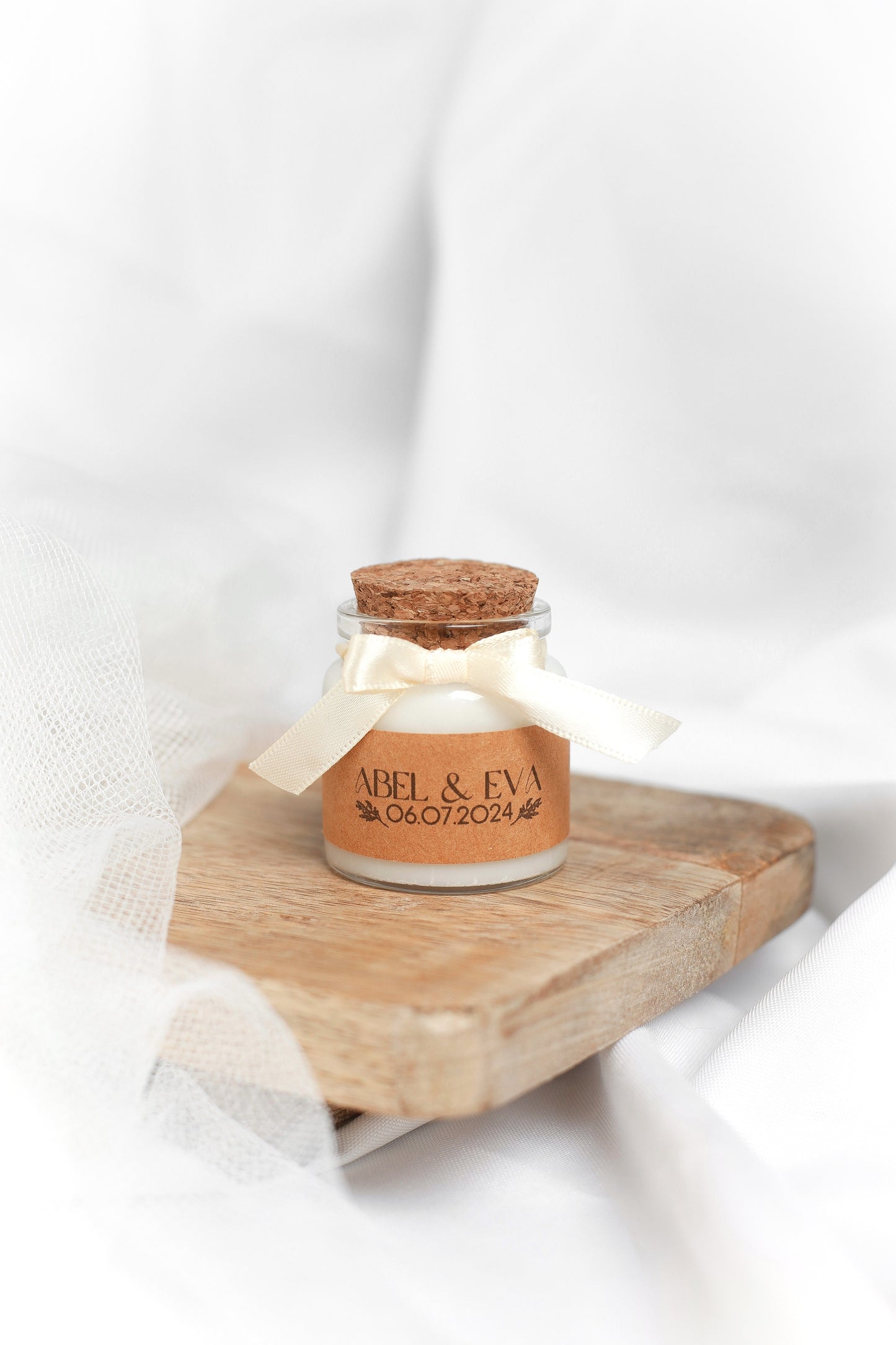 Mini bougie pot verre et liège personnalisable