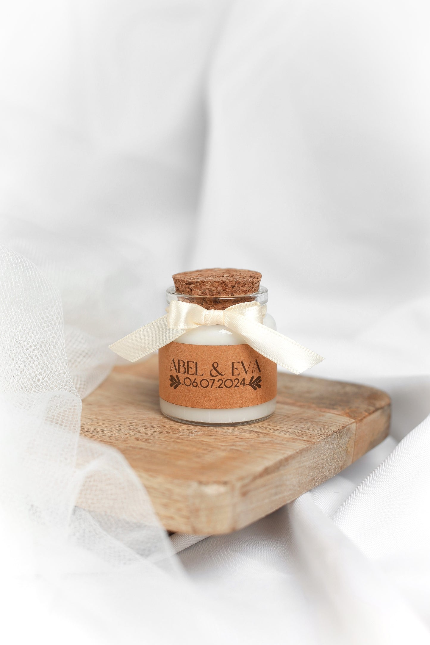 Mini bougie pot verre et liège personnalisable