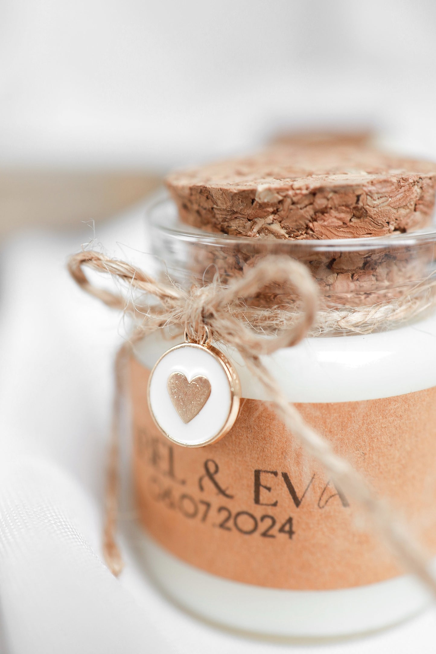 Mini bougie pot verre et liège personnalisable