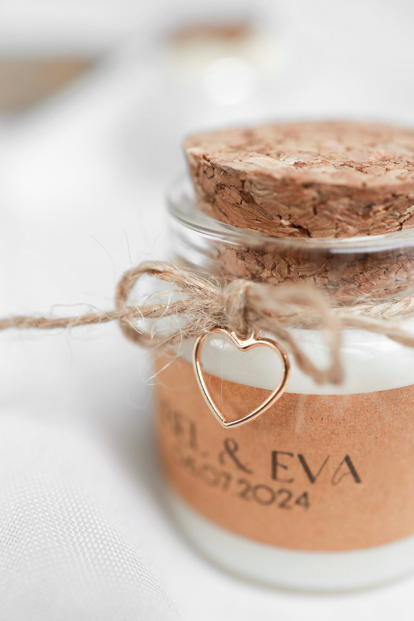 Mini bougie pot verre et liège personnalisable