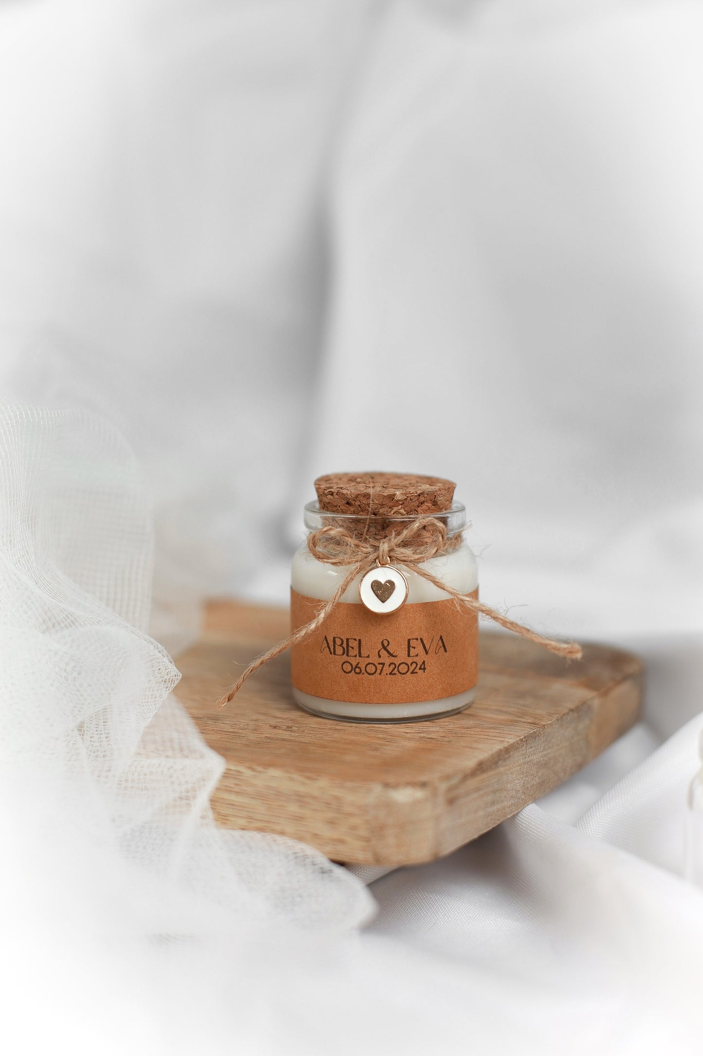 Mini bougie pot verre et liège personnalisable