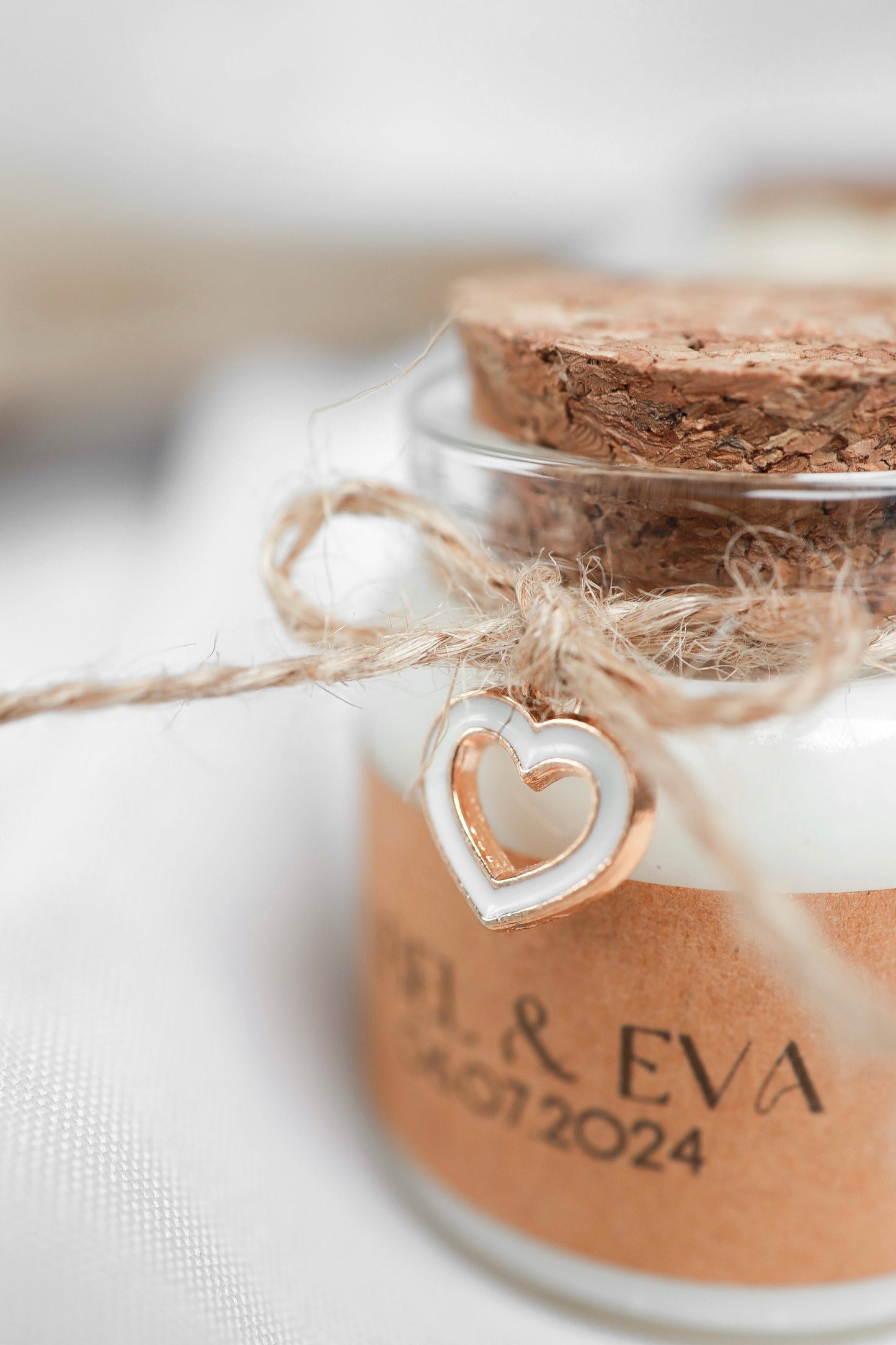 Mini bougie pot verre et liège personnalisable