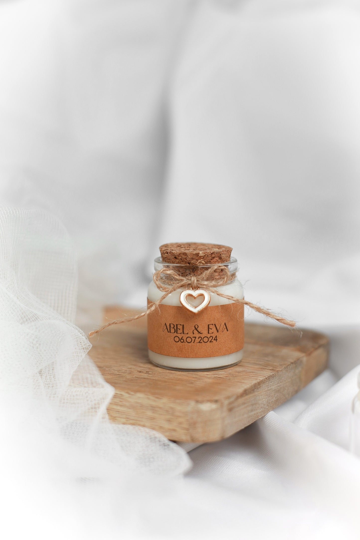 Mini bougie pot verre et liège personnalisable