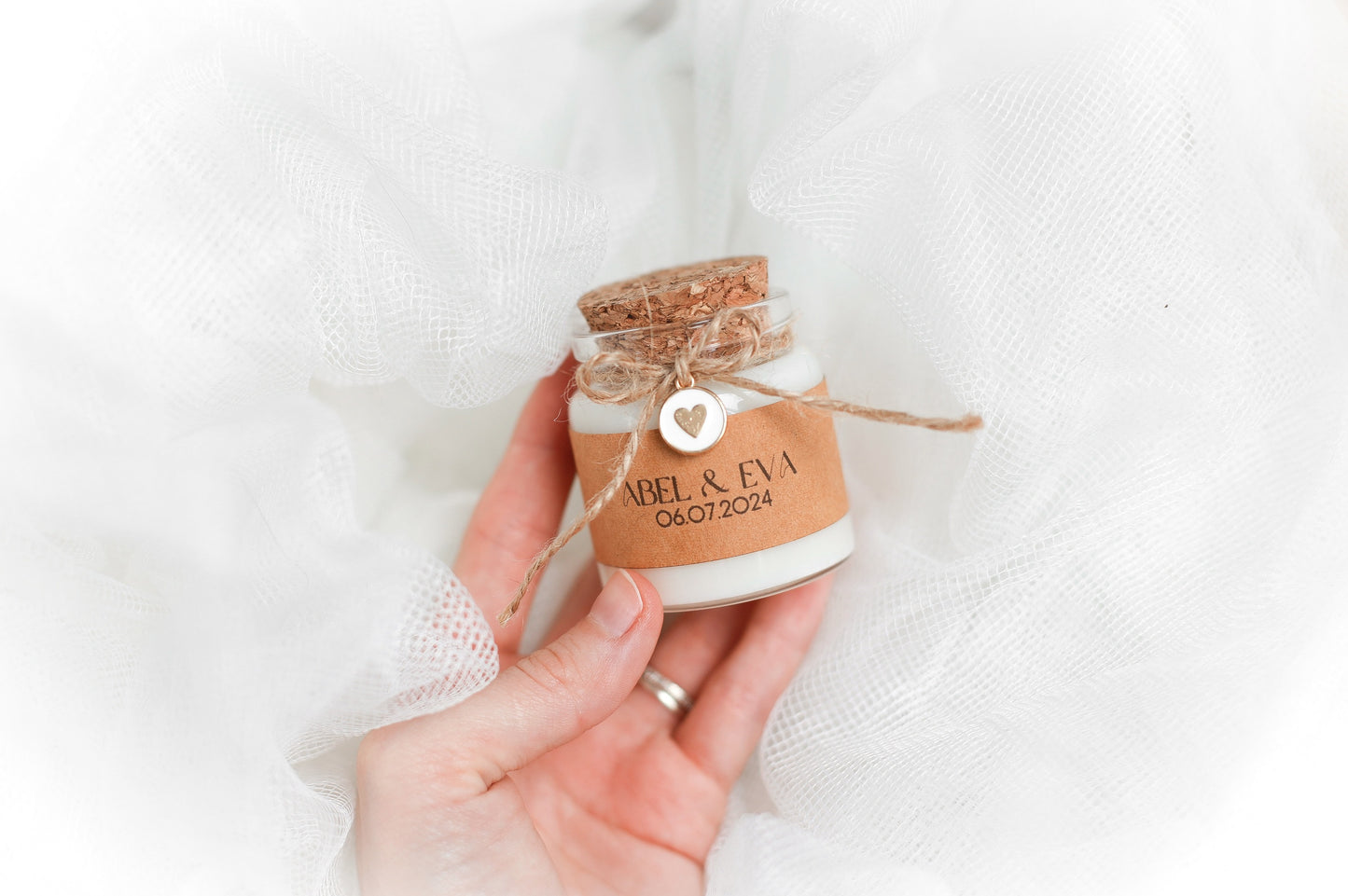Mini bougie pot verre et liège personnalisable
